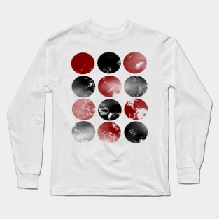 Abstract Round Red / Black Long Sleeve T-Shirt